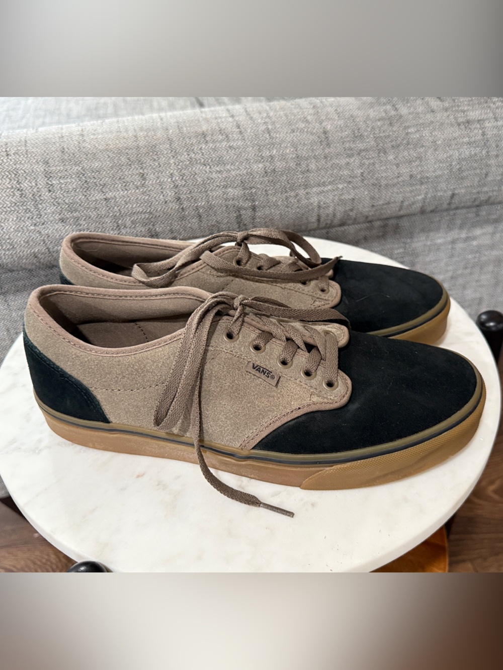 Vans Atwoood Men’s Tan and Black Suede Low-Top Sneakers